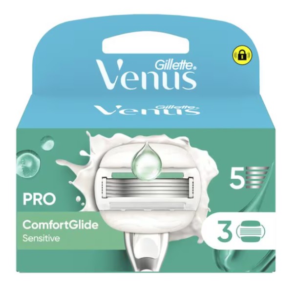 Gillette Venus Pro ComfortGlide Sensitive Navulmesjes 3 Stuks