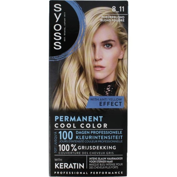 Syoss Permanent cool color 8-11 poederblond (1 set)