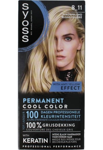 Syoss Permanent cool color 8-11 poederblond (1 set)