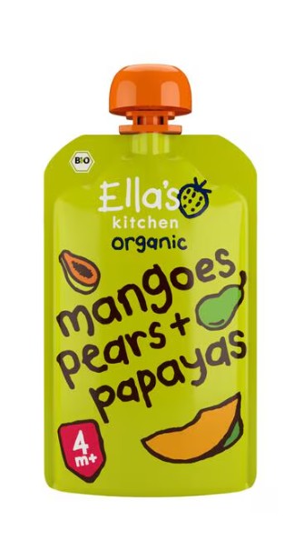 Ella's Kitchen Mango's Peren Papaya's Bio Knijpfruit 4+ Maanden 120 GR