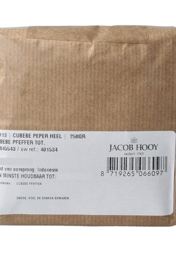 Jacob Hooy Cubebe peper heel (250 Gram)