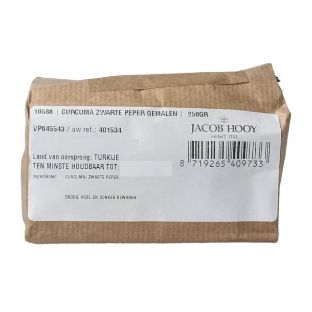 Jacob Hooy Curcuma zwarte peper gemalen (250 Gram)