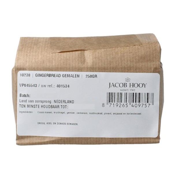 Jacob Hooy Gingerbread gemalen (250 Gram)