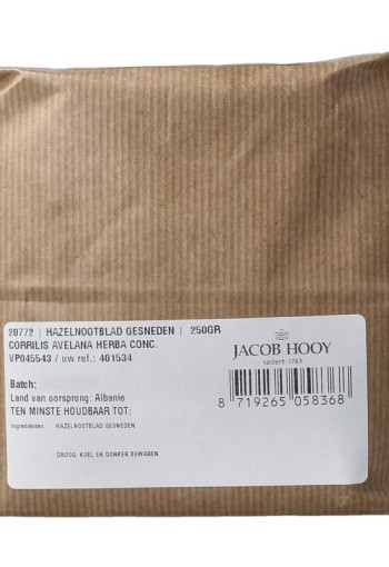 Jacob Hooy Hazelnootblad gesneden (250 Gram)