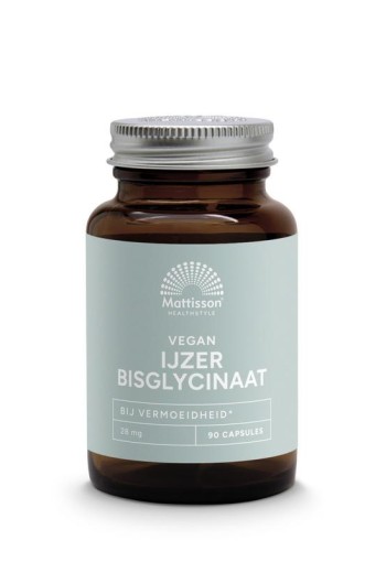 Mattisson Vegan ijzer bisglycinaat 28mg (90 Vegetarische capsules)