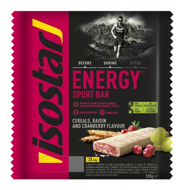 Isostar Energy sport bar cereals & cranberry 3 pack (120 Gram)