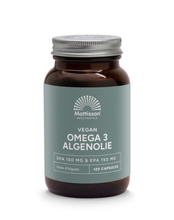 Mattisson Vegan omega 3 algenolie EPA 150mg&DHA 100mg (120 Capsules)