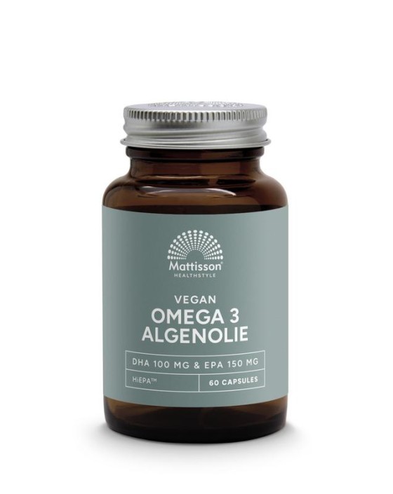 Mattisson Vegan omega 3 algenolie EPA 150mg&DHA 100mg (60 Capsules)