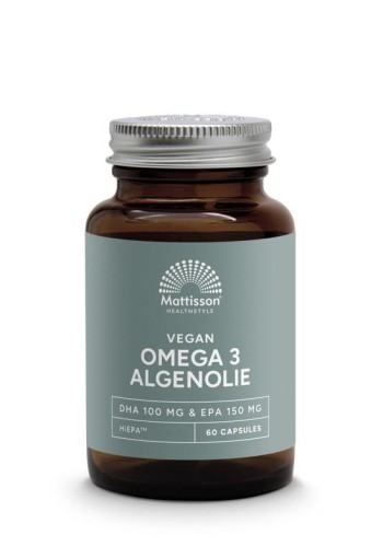 Mattisson Vegan omega 3 algenolie EPA 150mg&DHA 100mg (60 Capsules)