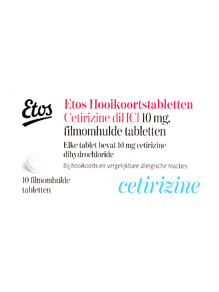 Etos Hooikoortstabletten Cetirizine DiHCl 10 mg 10 stuks