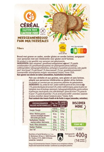 Cereal Brood meergranen (400 Gram)