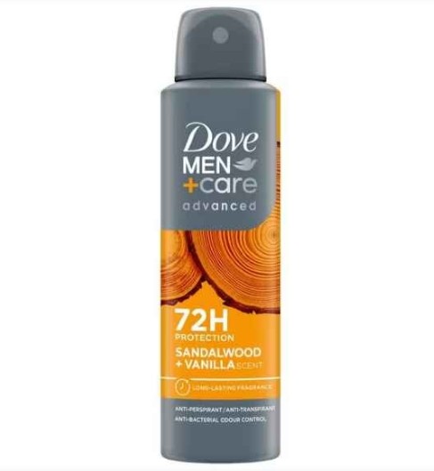 Dove Men+Care Sandalwood + Vanille Deodorant Spray 150 ML