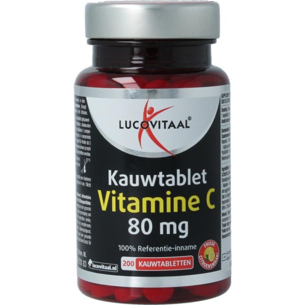 Lucovitaal Vitamine C 80mg citroen (200 Kauwtabletten)