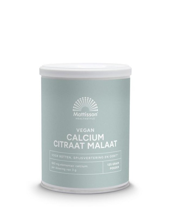 Mattisson Calcium citraat malaat poeder vegan (125 Gram)