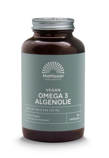 Mattisson Vegan omega 3 algenolie DHA 375mg EPA 125mg (120 Vegetarische capsules)
