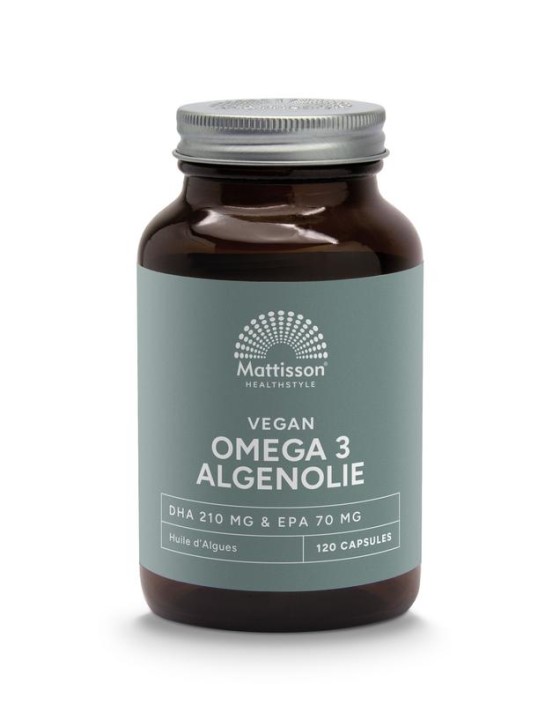 Mattisson Vegan omega-3 algenolie DHA 210mg EPA 70mg (120 Vegetarische capsules)