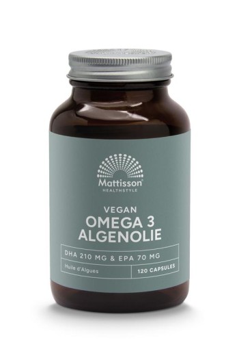 Mattisson Vegan omega-3 algenolie DHA 210mg EPA 70mg (120 Vegetarische capsules)