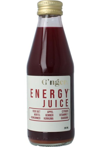 G'nger Energy groentesap 75% groente en guarana (200 Milliliter)