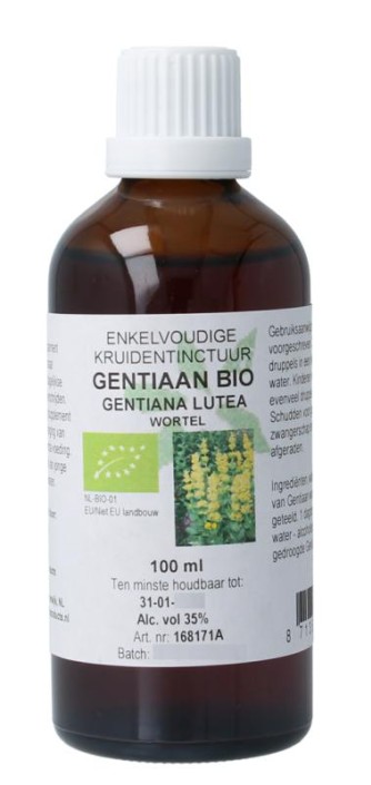 Cruydhof Gentiana lutea radix / gentiaan tinctuur bio (100 Milliliter)
