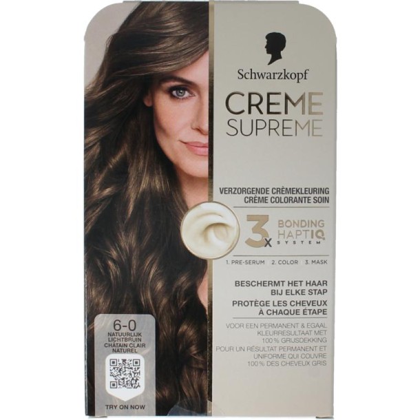 Schwarzkopf Creme supreme 6-0 licht bruin (1 Stuks)