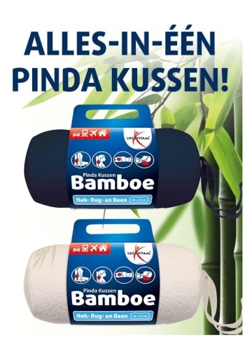 Lucovitaal Bamboe pinda kussen (blauw) (1 Stuks)