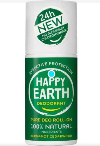 Happy Earth 100% Natuurlijke Bergamot Deodorant Roller 75 ML