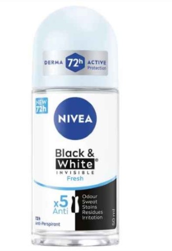 NIVEA Black & White Invisible Pure Deodorant Roller 50 ML