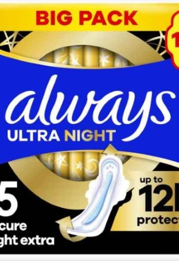Always Ultra Maandverband Secure Night Extra Met Vleugels 16 stuks