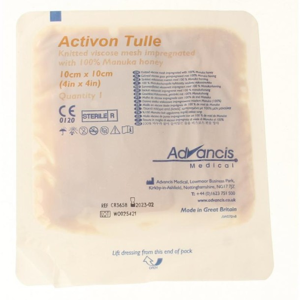Advancis Activon manuka gaasverband 10 x 10 (1 Stuks)