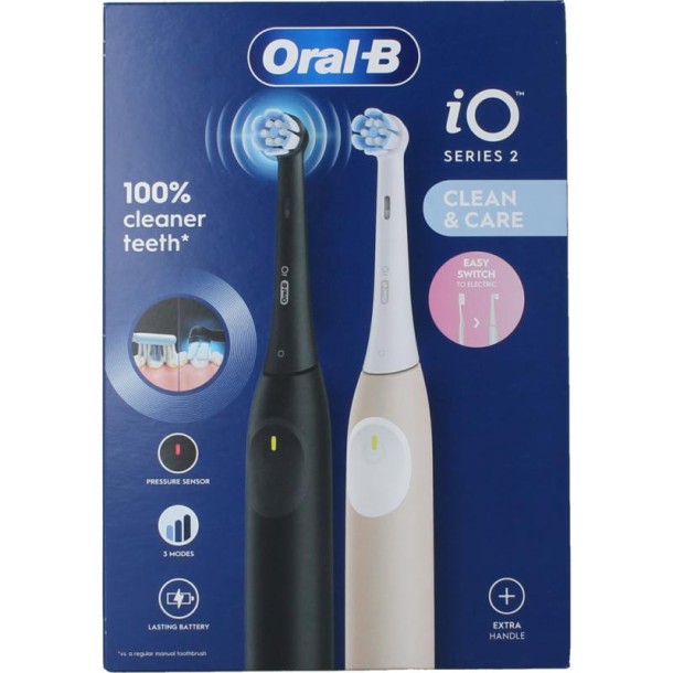 Oral B Elektrische tandenborstels IO2 duo black/pink (2 Stuks)