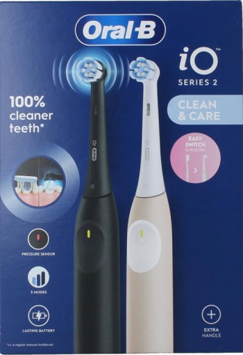 Oral B Elektrische tandenborstels IO2 duo black/pink (2 Stuks)