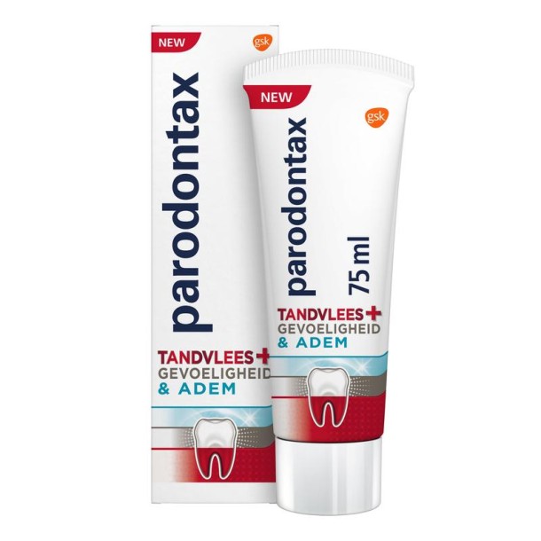 Parodontax Tandpasta tandvlees + gevoeligheid & adem 75 Milliliter 3 voor € 12,00