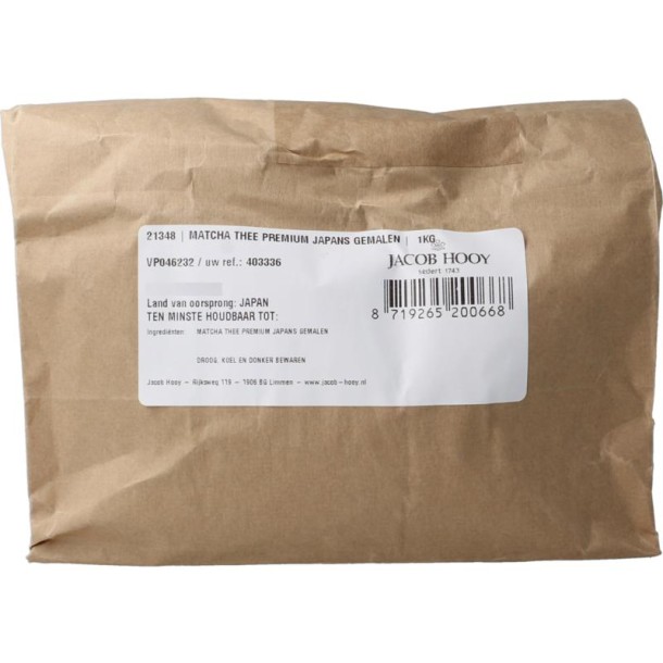 Jacob Hooy Matcha thee Japans gemalen (1 Kilogram)