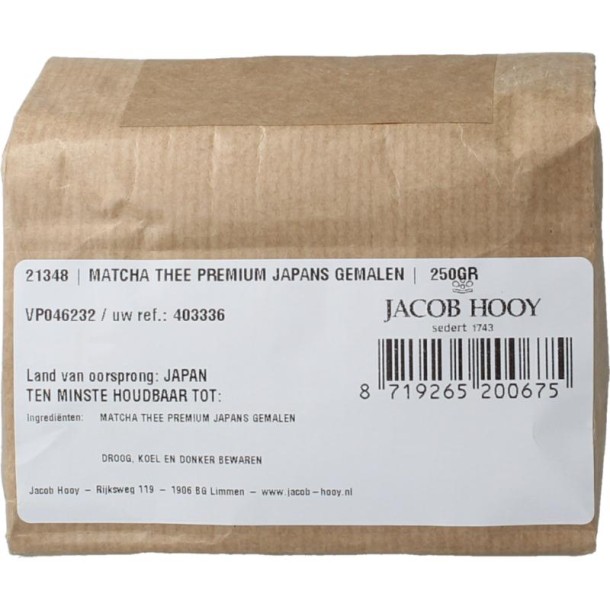 Jacob Hooy Matcha thee Japans gemalen (250 Gram)