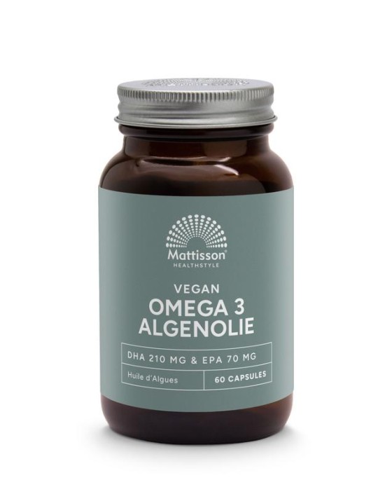 Mattisson Vegan omega-3 algenolie DHA 210mg EPA 70mg (60 Vegetarische capsules)