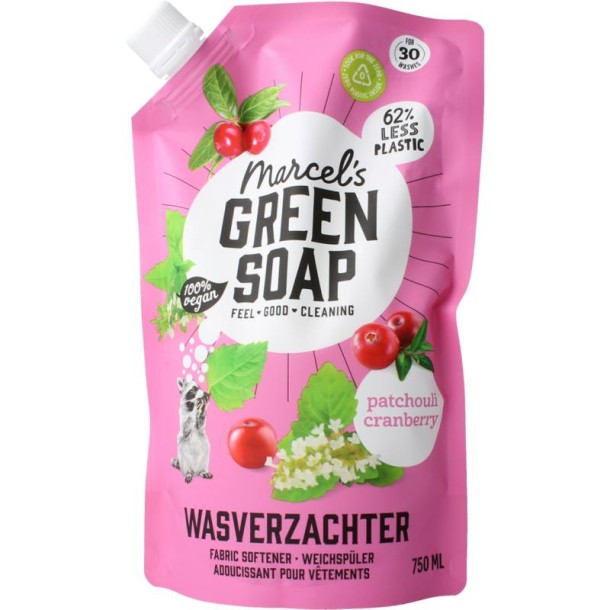 Marcel's GR Soap Wasverzachter patchouli & cranberry navulling (750 Milliliter)