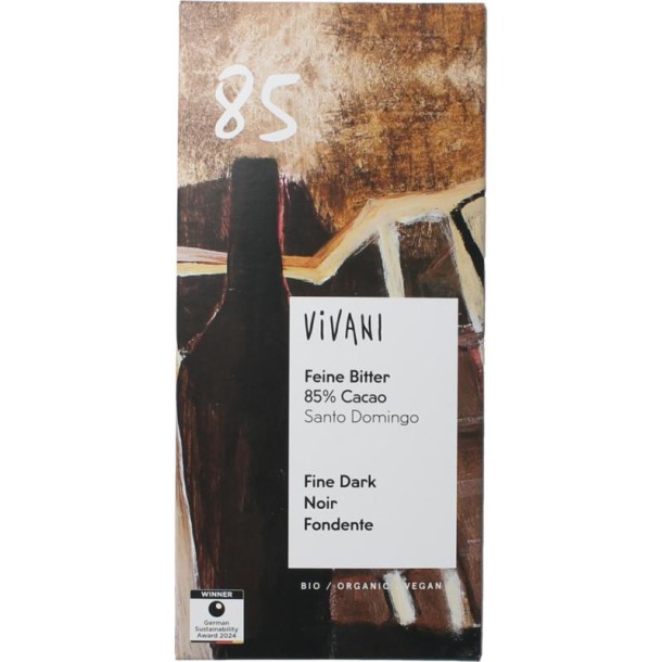 Vivani Chocolade puur 85% bio (80 Gram)