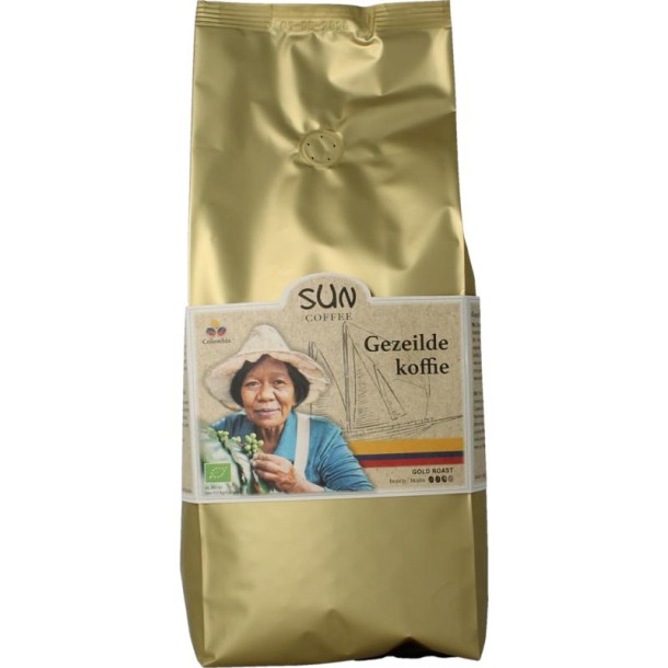 Sun Coffee Gezeilde koffiebonen gold roast bio (1 Kilogram)
