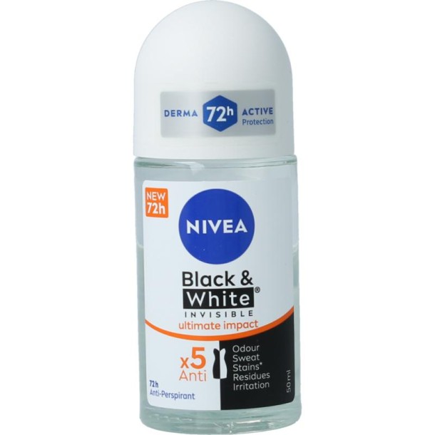 Nivea Deodorant roller black & white ultra impact (50 Milliliter)