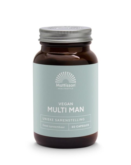 Mattisson Multi man vegan - goed opneembaar (60 Vegetarische capsules)