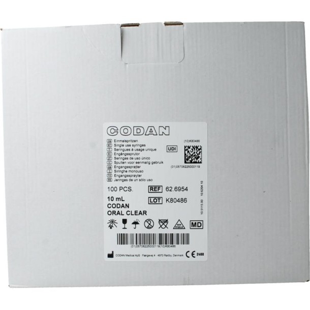 Codan Spuit helder excl tipcap (100 Stuks)