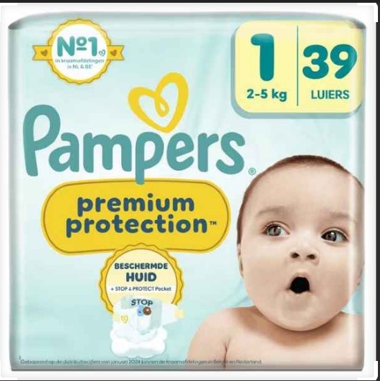 Pampers Premium Protection Luiers Maat 1 2-5 KG 39 Stuks