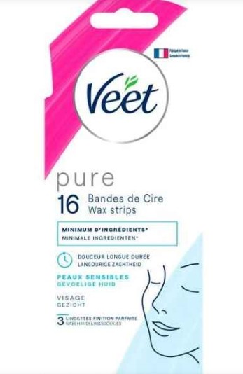 Veet Pure Gezicht Hyppoallergene Koude Wasstrips 16 ST