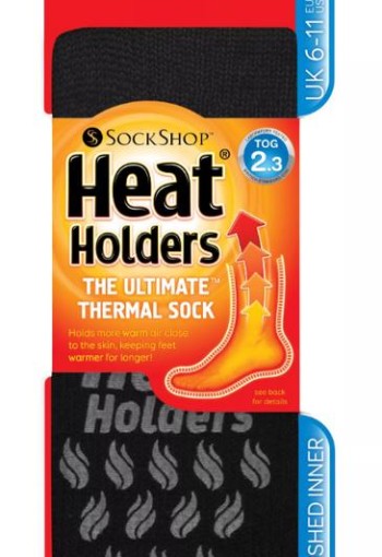 Heat Holders Mens socks anti slip 6-11 black/grey (1 Paar)