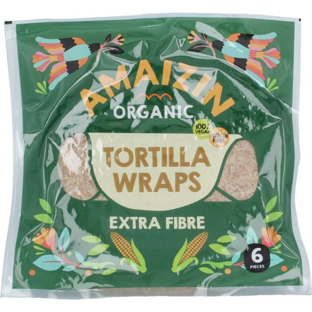 Amaizin Tortillawraps extra fibre bio (6 Stuks)