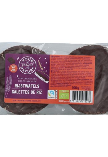 Your Organic Nat Rijstwafel chocolade puur bio (100 Gram)