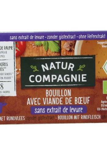 Natur Compagnie Runderbouillon gist- en suikervrij bio (8 Stuks)