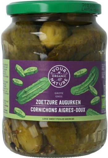 Your Organic Nat Augurken zoetzuur bio (670 Gram)