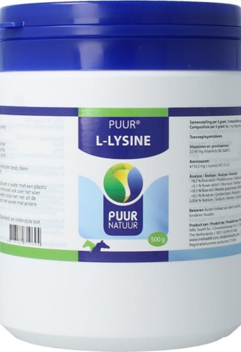 Puur L Lysine paard en pony (500 Gram)