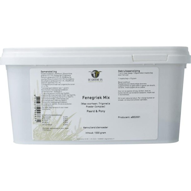Groene Os Fenegriek mix paard/pony (1 Kilogram)